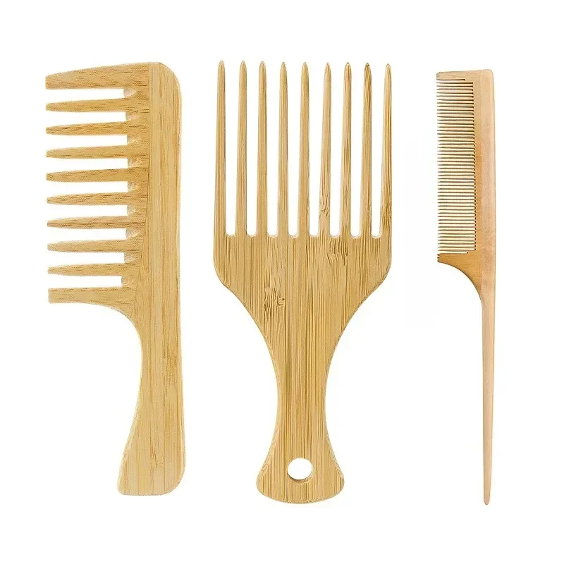 Bamboo Cutlery Set - 1 قطعة مشط الشعر الخشبي الخيزران