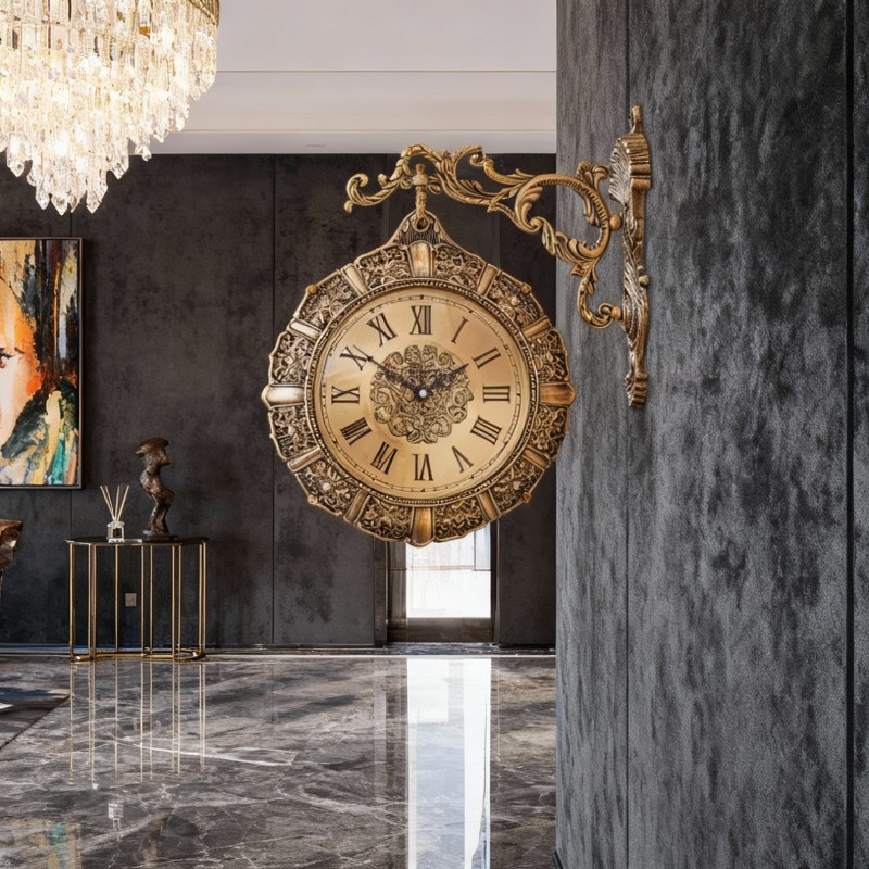 Luxury Lifestyle Aesthetic - ساعة حائط نوردية عتيقة الطراز لغرفة