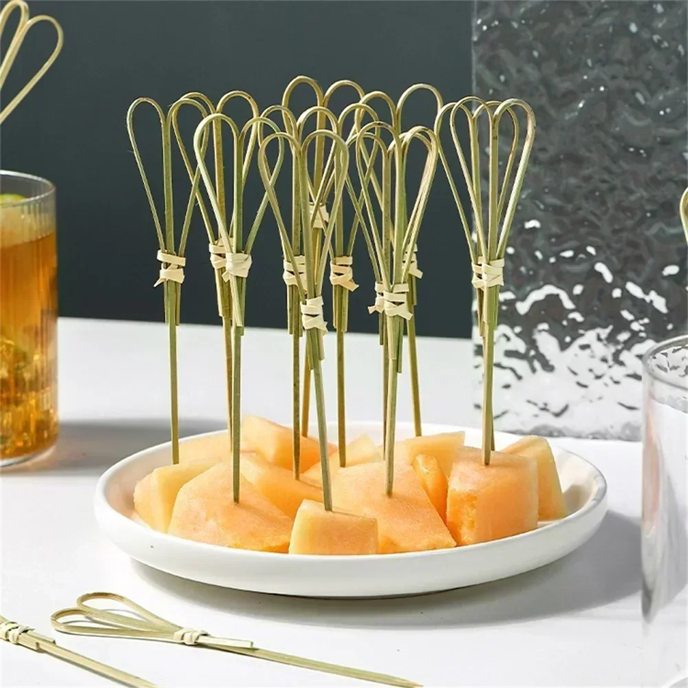 Bamboo Cutlery Set - أعواد فواكه الخيزران القابلة للاستعمال مرة