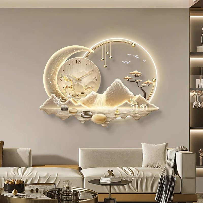 Luxury Lifestyle Aesthetic - ساعة حائط فنية بإضاءة LED، تصميم