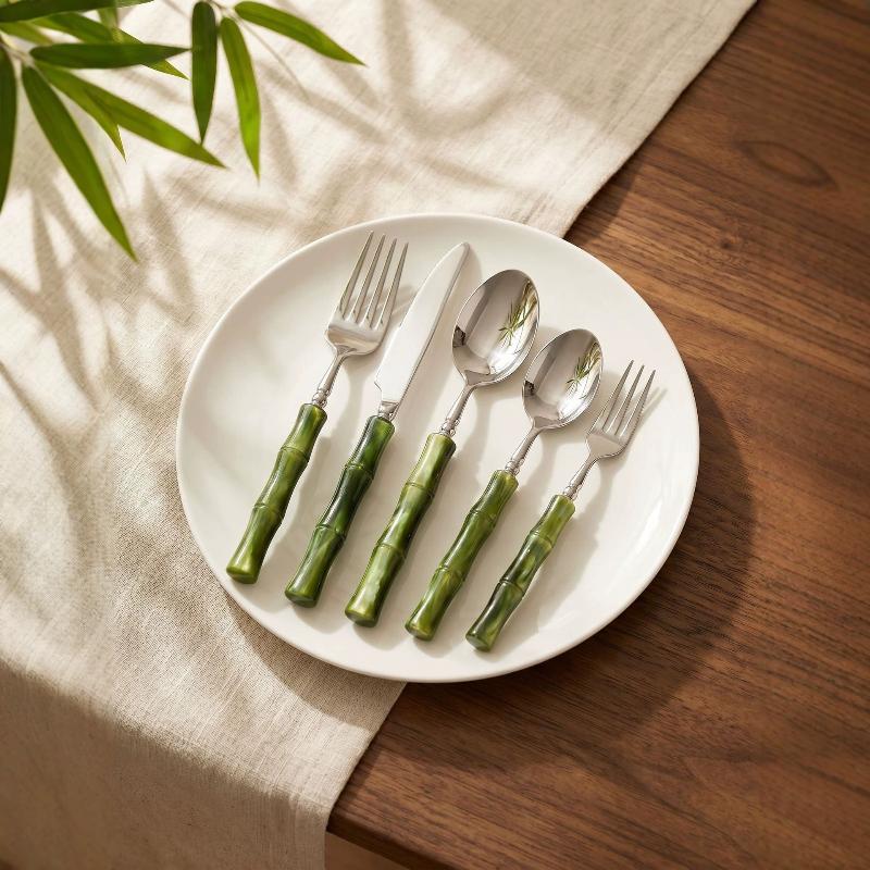 طقم أدوات مائدة من الفولاذ الم - مراجعة Bamboo Cutlery Set وسعره