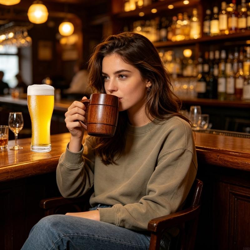 كوب بيرة خشبي سعة 270 مل مع لم - مراجعة Copper Cocktail Mug وسعره
