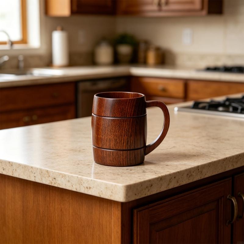 كوب بيرة خشبي سعة 270 مل مع لم - مراجعة Copper Cocktail Mug وسعره